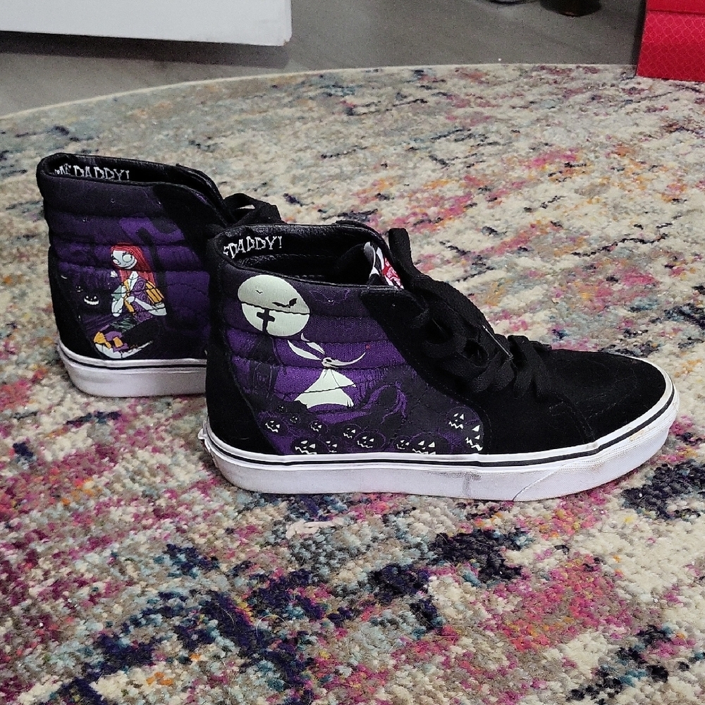 Vans Black and Purple High-Top Shoes - The Nightmare Before Christmas